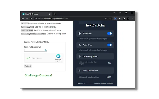 HektCaptcha screenshot