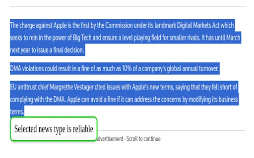 News Type Predictor screenshot