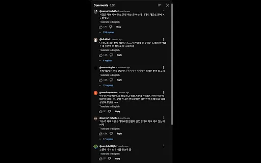 YouTube Comment Translator screenshot