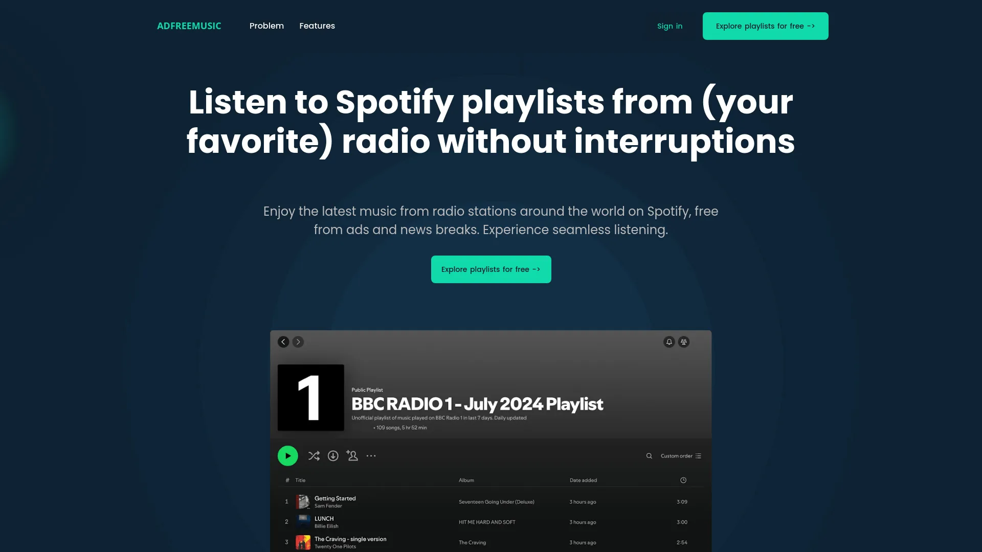 AdFreeMusic.online screenshot